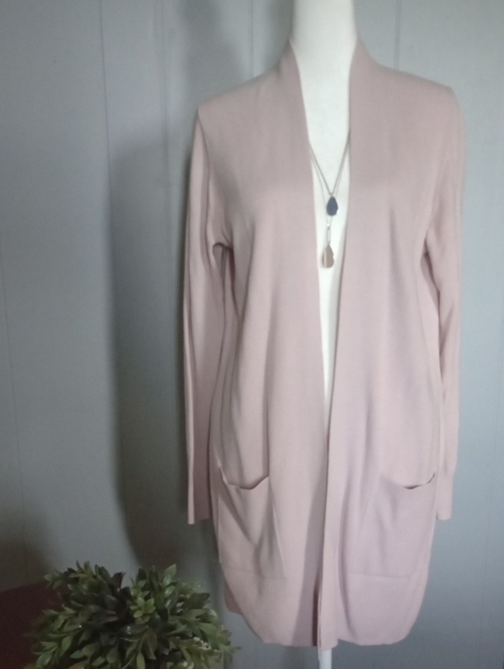 GAP Light Pink Open Front Long Cardigan